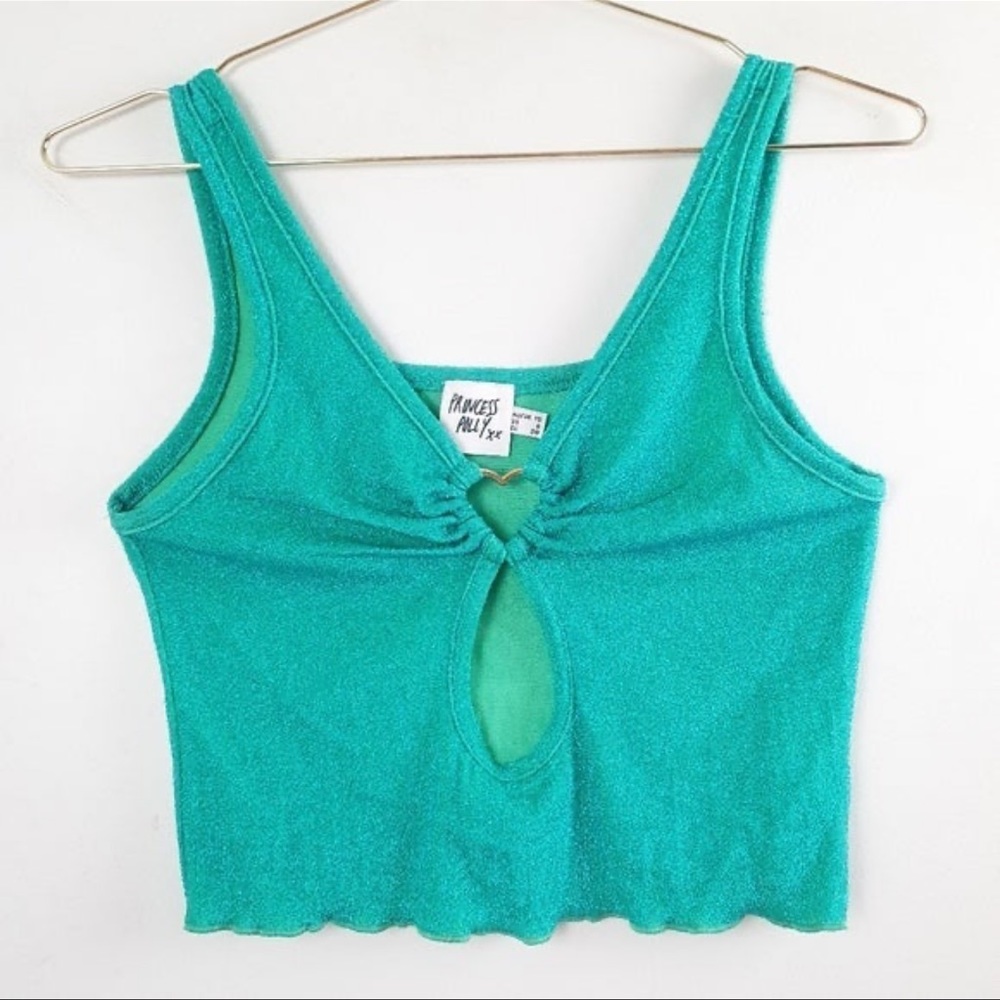 Princess Polly teal sparkle top